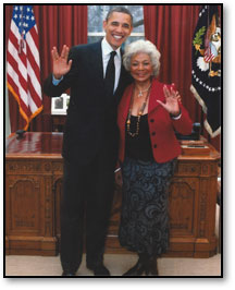 Nichelle and Obama - Oval Office